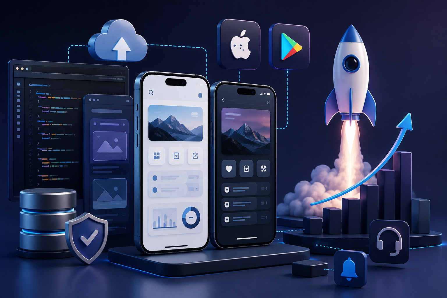 Mobile Application Development (iOS & Android) — solution visual