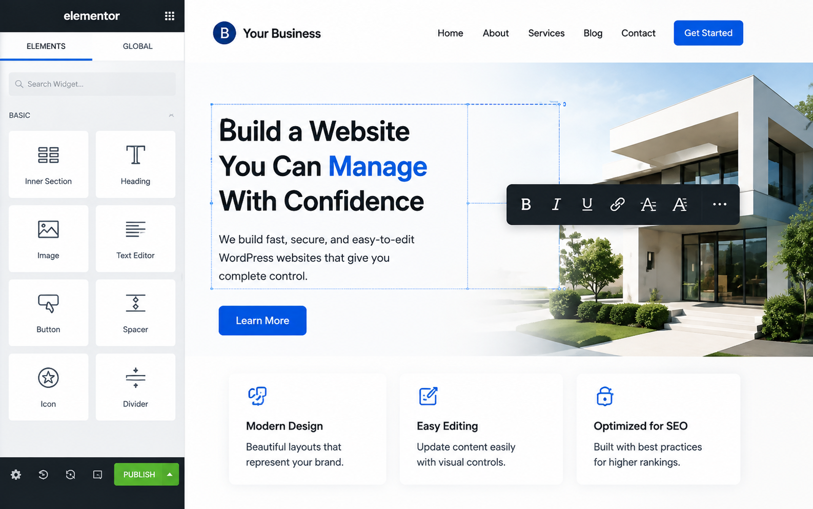Easy-to-Edit WordPress Websites